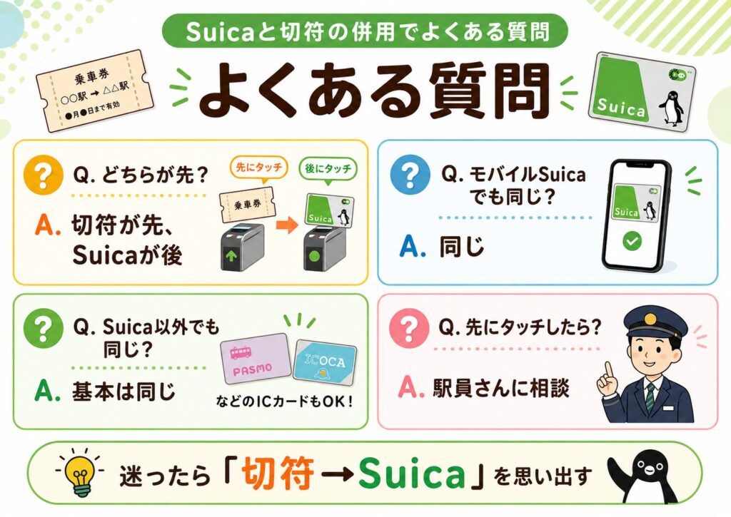Suicaと切符の併用でよくある質問