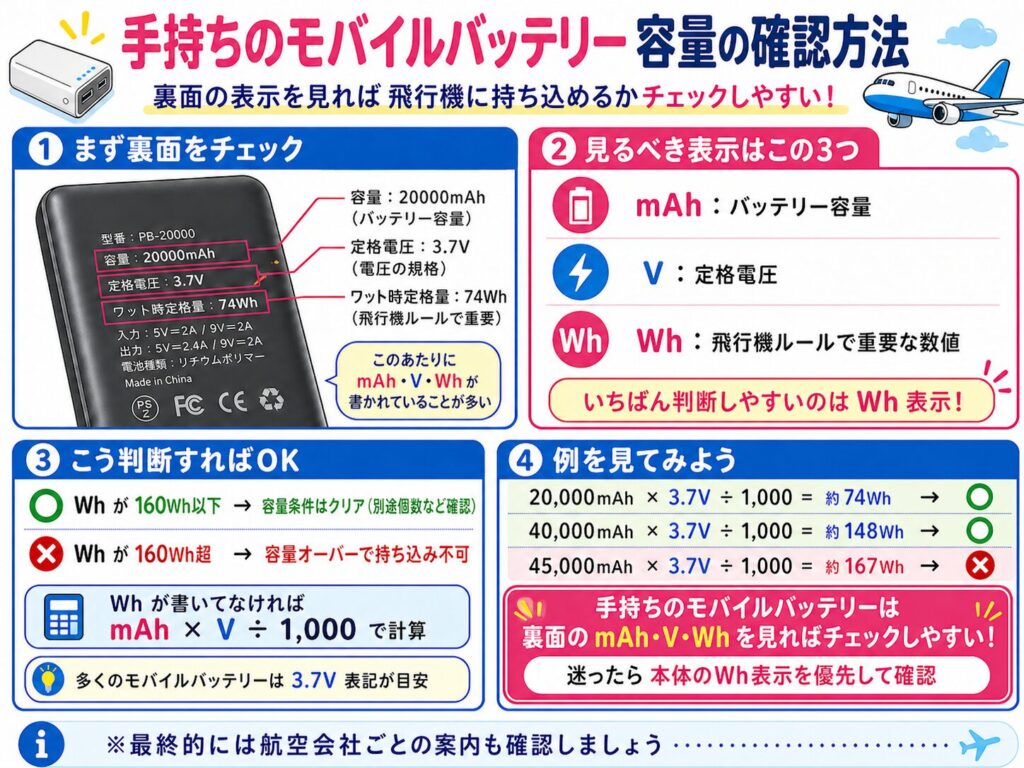 手持ちのバッテリー容量の確認方法